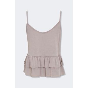 🍒*NWOT* Brown Tan Taupe Cropped Peplum Cami Top